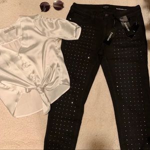 Bebe black pants w/ rhinestones size: 29